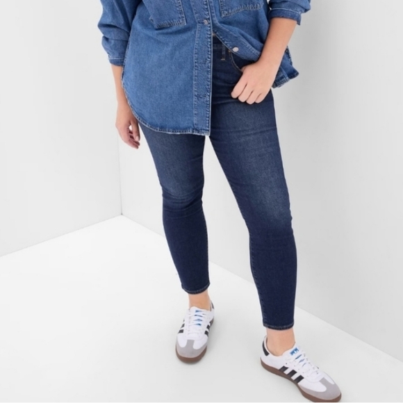 Gap True Skinny Jeans Denim High Waisted Rise Dark Wash Stretchy Basic Jeggings - Picture 2 of 10